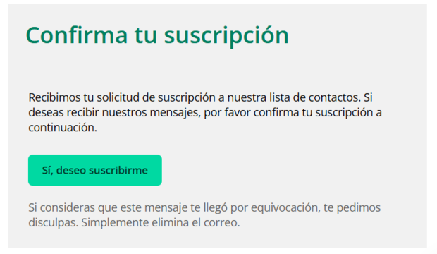 Email de confirmación